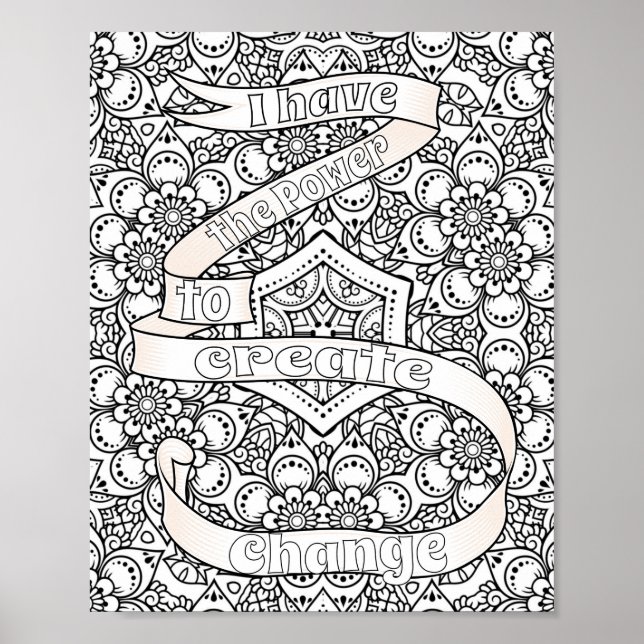 Póster Poster de color con afirmaciones positivas (Frente)