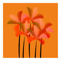 Poster de color de agua brillante Lilies Flowers