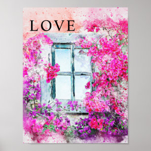 Póster Poster de color de agua residencial de decoro de o