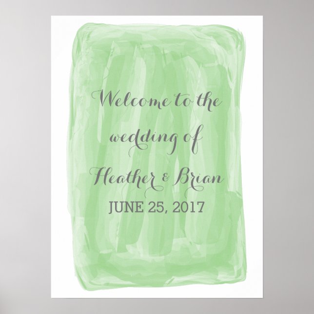 Póster Poster de color de agua verde (Frente)