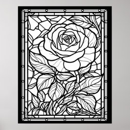 Póster Poster de color de la ventana de vidrio manchado d