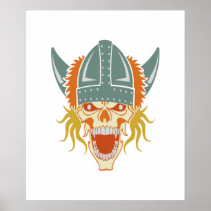 Póster POSTER de color de personalizado de cráneo VIKING
