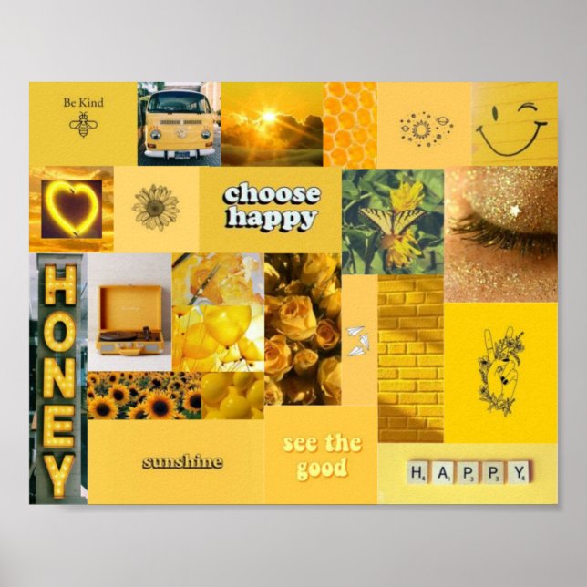 Póster poster de color estético amarillo (Frente)