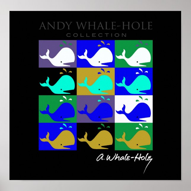 Póster Poster de color invertido del panel Andy Whale-Hol (Frente)