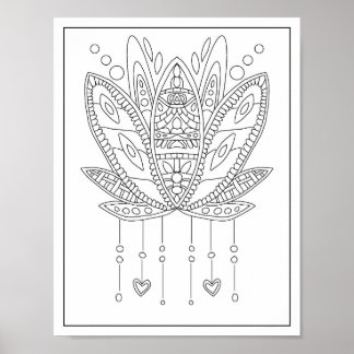 Póster Poster de color para adultos de Lotus Mandala