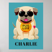 Poster de color y nombre personalizado de la vida