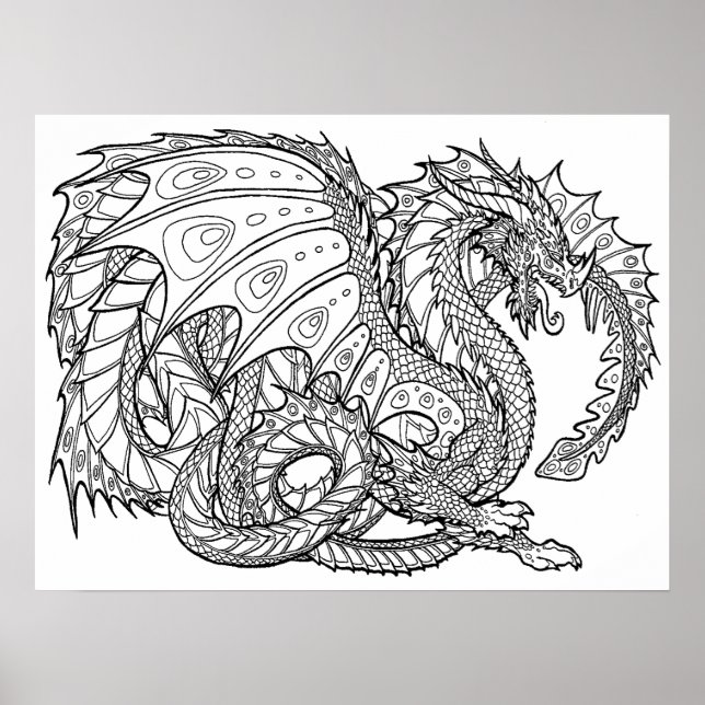 Póster Poster de Coloración de Dragones 1 (Frente)