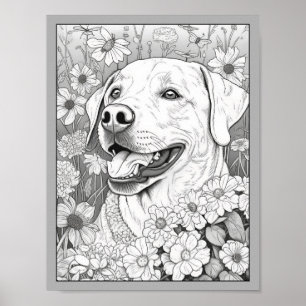 Póster Poster de coloración de perro de la recuperación d