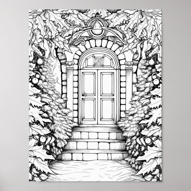 Póster Poster de Coloración de tiempo de navidades (Frente)