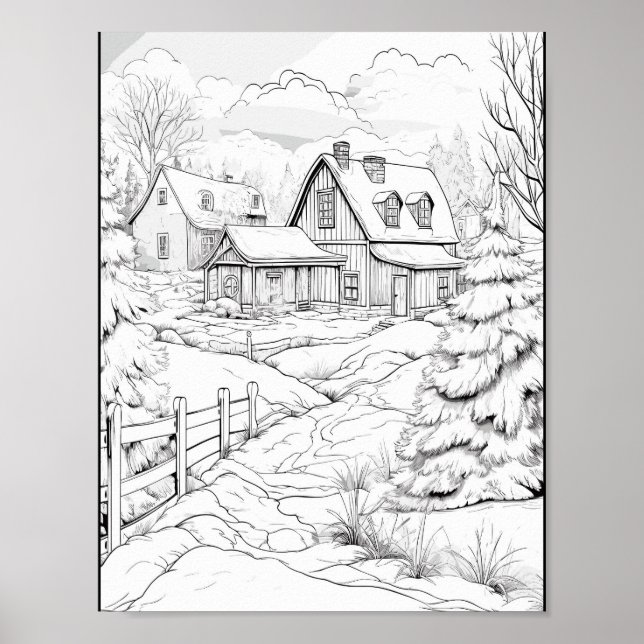 Póster Poster de Coloración de tiempo de navidades (Frente)