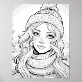 Póster Poster de Coloración de tiempo de navidades