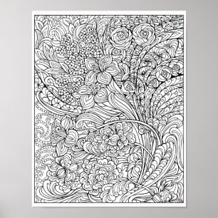 Póster Poster de coloración floral