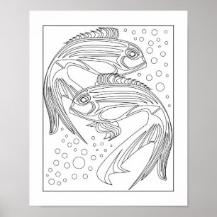Póster Poster de colorante de pescado