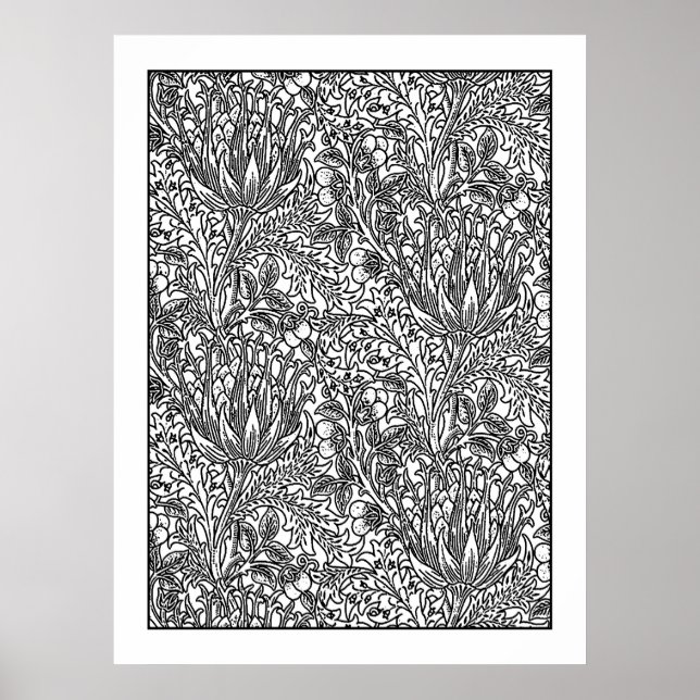Póster Poster de Colores Adultos Art Nouveau Artichoke Da (Frente)