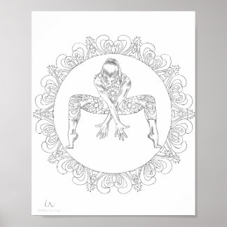 Póster Poster de Colores Adultos Mandala Bailarina