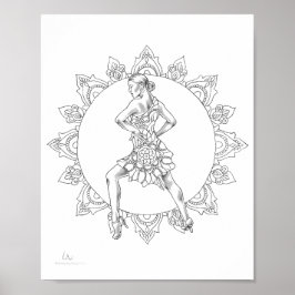 Póster Poster de Colores Adultos Salsa Mandala Bailarina