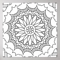 Poster de colores de Sunflower Mandala