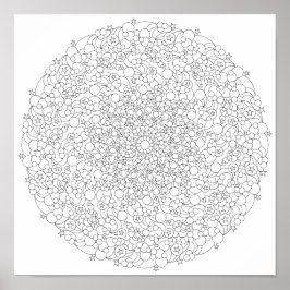 Póster Poster de colores - Estrella de burbujas Mandala