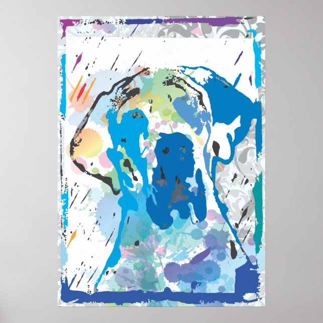 Póster Poster de colores "gran dane" (Frente)