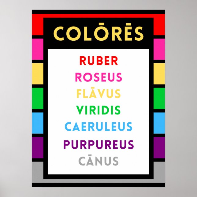 Póster Poster de colores latinos - regalo de profesor lat (Frente)
