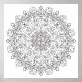 Póster Poster De Colores - Swirly Lacy Mandala