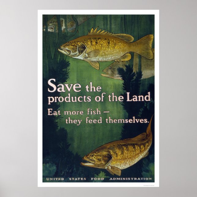 Póster Poster De Comer Más Peces 1917 (Frente)
