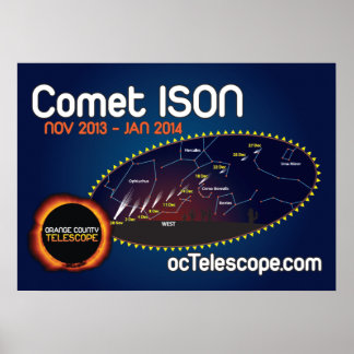 Póster Poster de Comet Oficial ISON y gráfico Finder