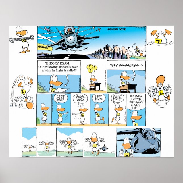 Póster Poster de Comics de Aviación Ding Duck (Frente)
