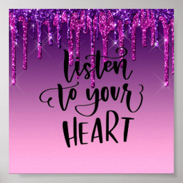 Póster Poster de comillas Inspiradoras del Purpurina de g