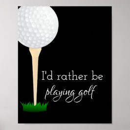Póster poster de comillas para los golfistas blanco y neg