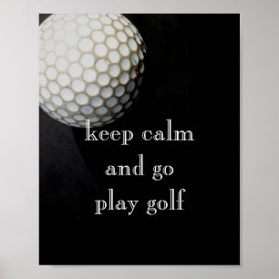 Póster poster de comillas para los golfistas blanco y neg