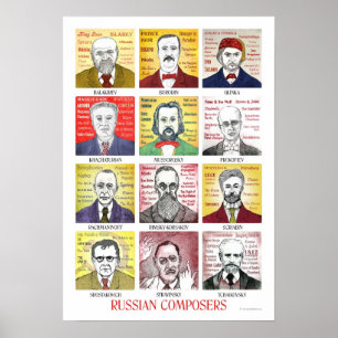 Póster Poster de compositores rusos