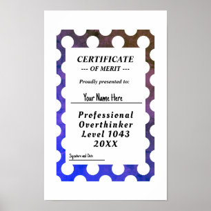 Póster Poster de concesión de certificados de sobrepensad