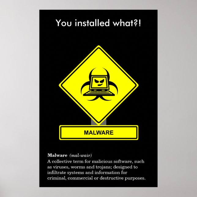 Póster Poster de concienciación sobre la seguridad del ma (Frente)
