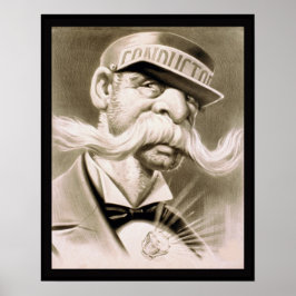 Póster Poster de conductores de trenes de época