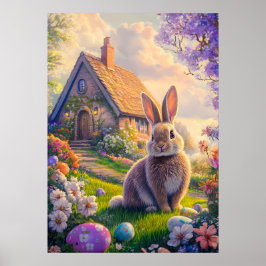 Póster Poster de conejito de Pascua