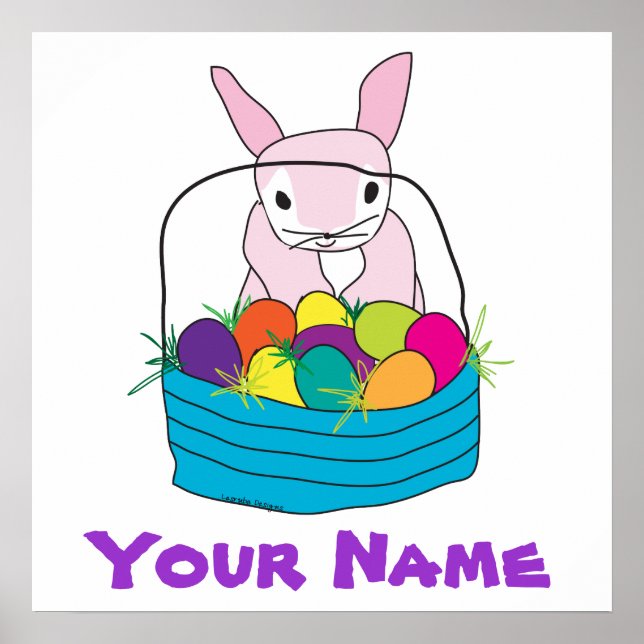 Póster Poster de conejitos de Pascua Personalizada (Frente)