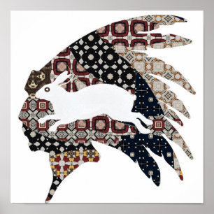 Póster Poster de conejo en ejecución