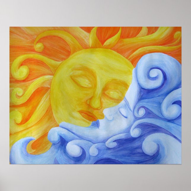 Póster Poster de conexión del lápiz acuarela de Sun Moon (Frente)