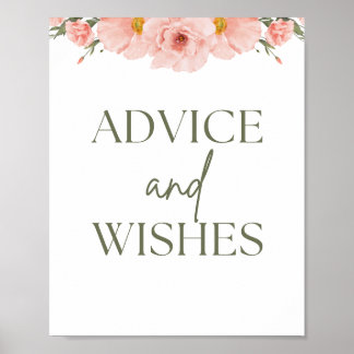 Póster Poster de consejos y deseos de Baby Shower de Peac