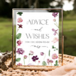 Póster Poster de consejos y deseos florales de acuarela<br><div class="desc">Acuarela Consejos Florales y Deseos Poster. Vea la colección completa aquí: https://www.zazzle.com/collections/elegant_pink_lilac_flowers-119154390657080518</div>