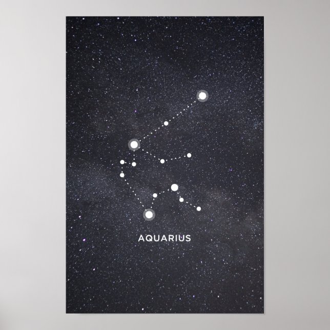 Póster Poster de Constelación de Aquarius Zodiac (Frente)