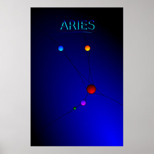 Póster Poster de constelación de Aries