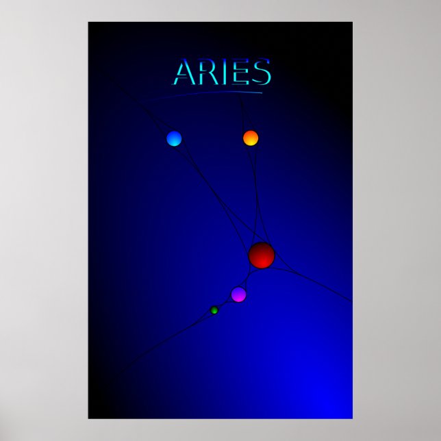 Póster Poster de constelación de Aries (Frente)