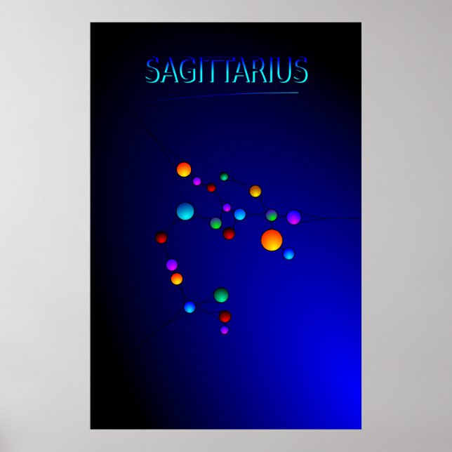 Póster Poster de constelación de Sagittarius (Frente)