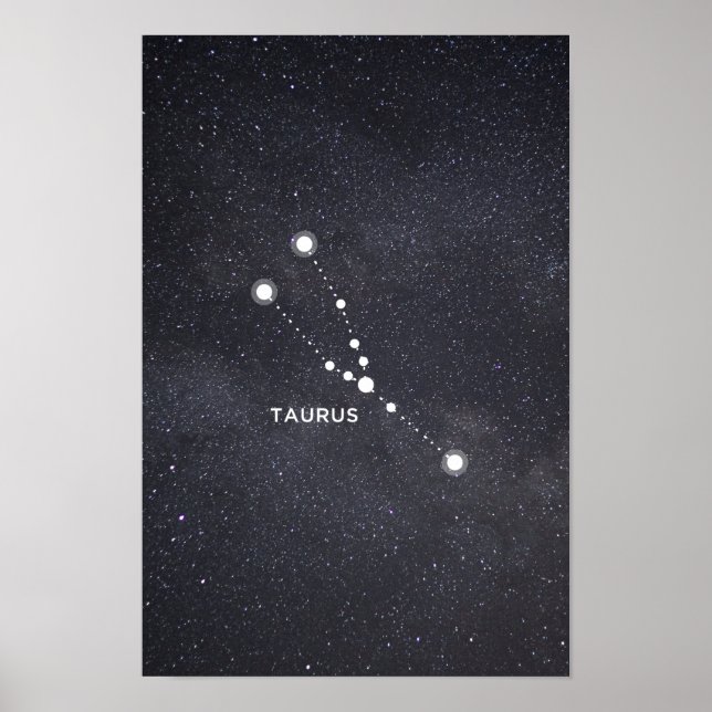 Póster Poster de Constelación de Taurus Zodiac (Frente)