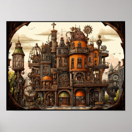 Póster Poster de construcción Steampunk