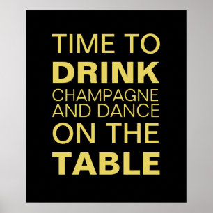 Póster Poster de consumición amarillo del fiesta de