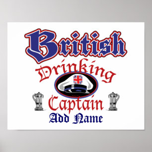 Póster Poster de consumición británico de Cptn