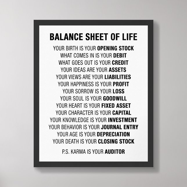 Póster Poster de Contabilidad de Balance de Vida Divertid (Subido por el creador)
